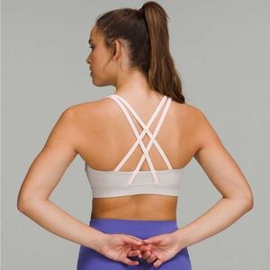 Lululemon Energy Bra Chrome Strawberry Milkshake Size 6